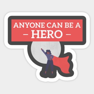 Abstract superhero woman red cape moon illustration Sticker